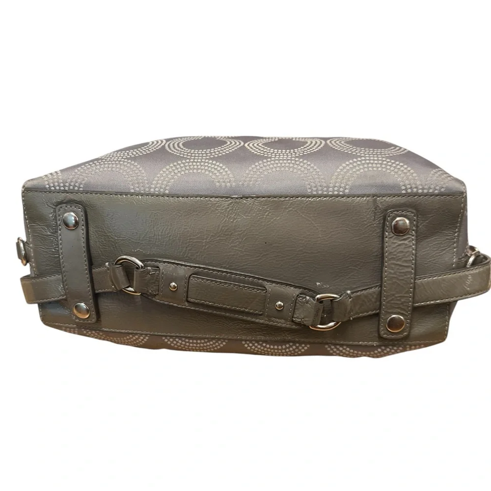 Coach Ashley Dotted Op Art Grey Canvas Satchel - Picture 8 of 8